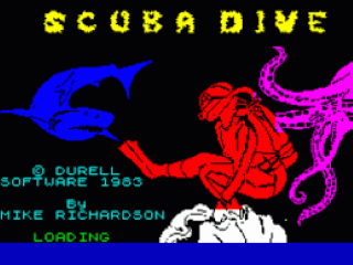 Scuba Dive title screen for ZX Spectrum
